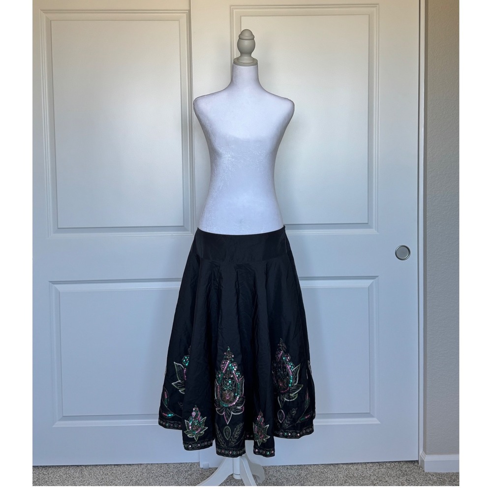 euro beaded black skirt